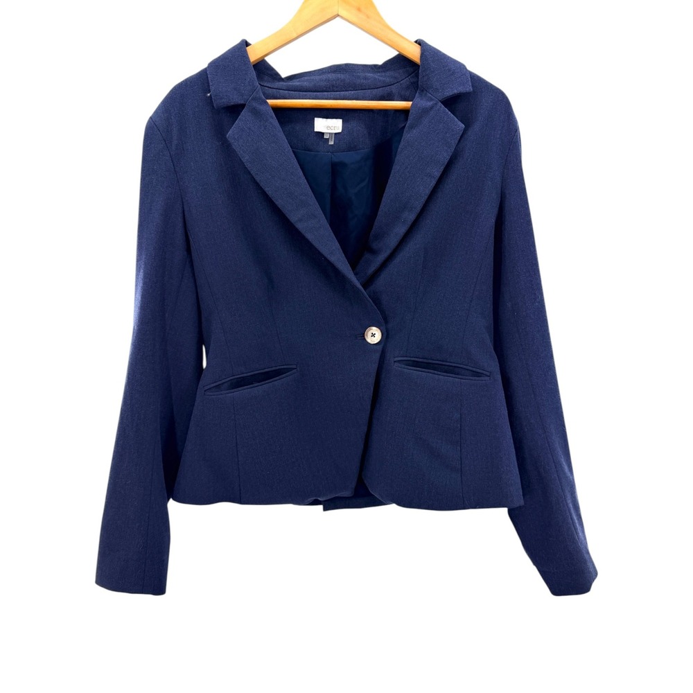 Ecru Tailored Blazer 12 Navy Blue Career Office Corporate Classic Minimal
